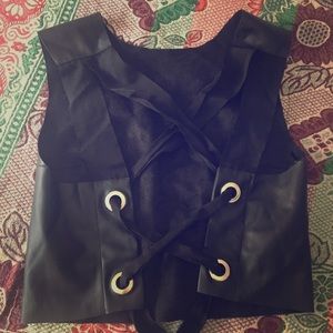 Leather black top from Zara